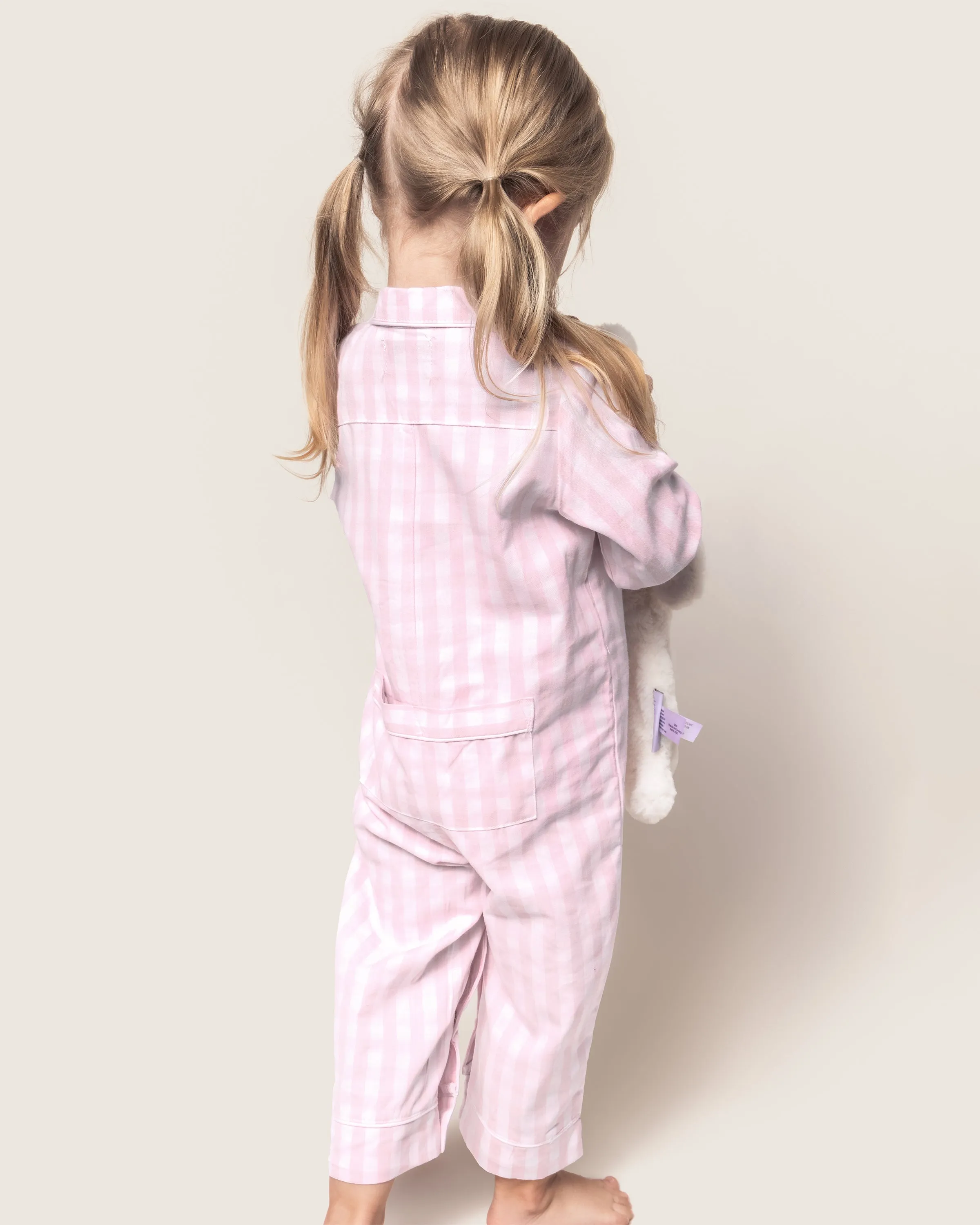 Baby's Twill Romper in Pink Gingham