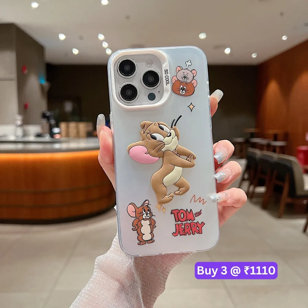 Colorful Printed and 3D Embossed Cartoon Phone Case - Realme 12 Plus