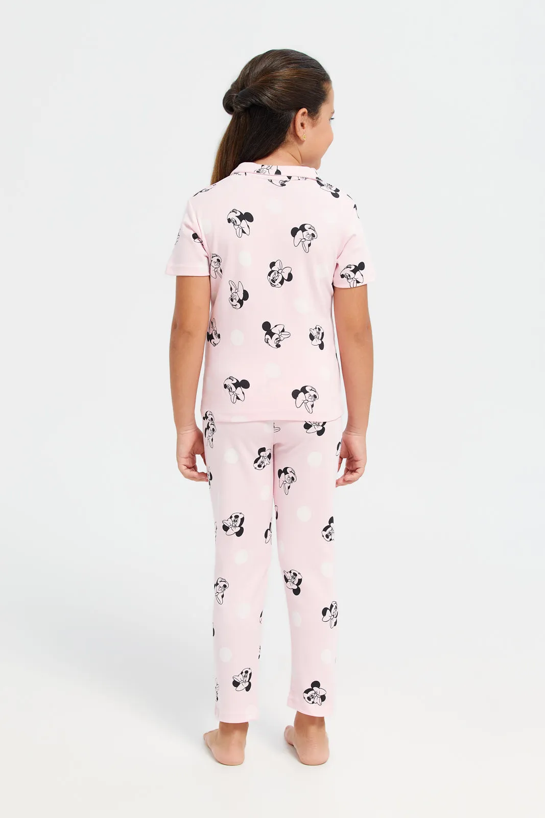 Girls Pink Minnie Mouse Pyjama Set (2 Piece)