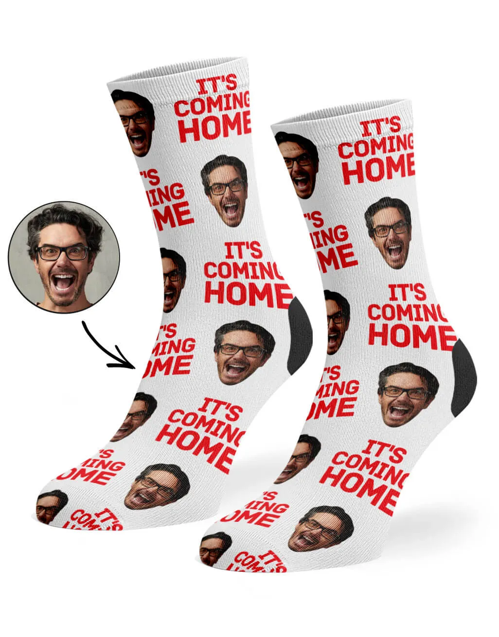 It's Coming Home Face Socks