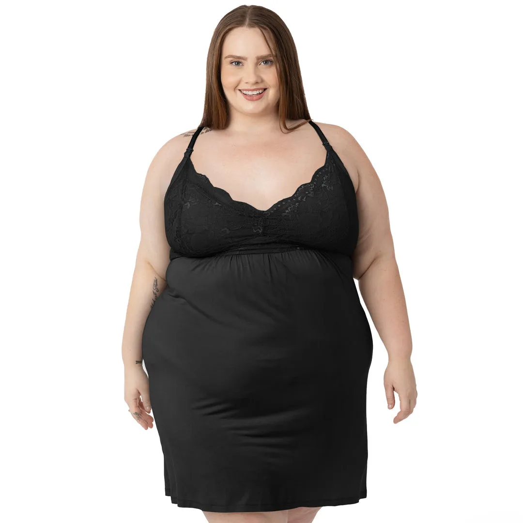 Lucille Maternity & Nursing Nightgown | Black