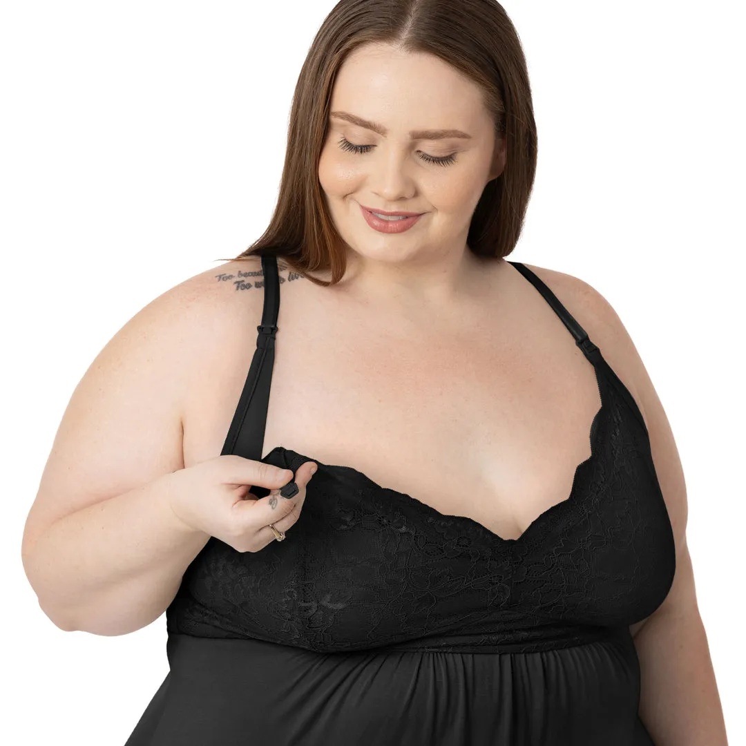 Lucille Maternity & Nursing Nightgown | Black